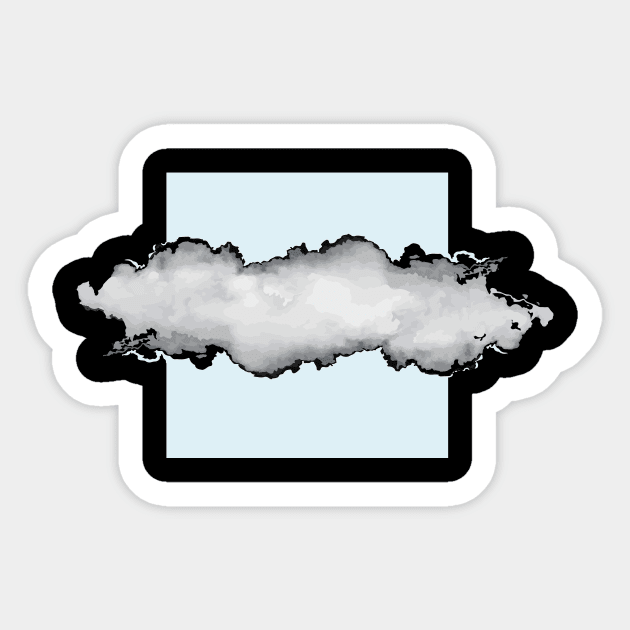 Light Blue Gray and Black Graphic Cloud Effect Sticker by fivemmPaper